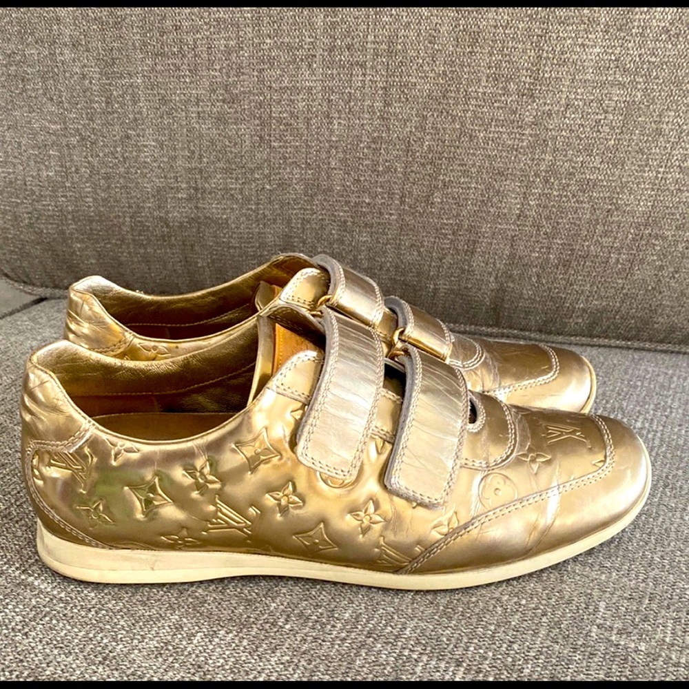 Louis Vuitton Miroir Gold Monogram Sneakers Size 36.5